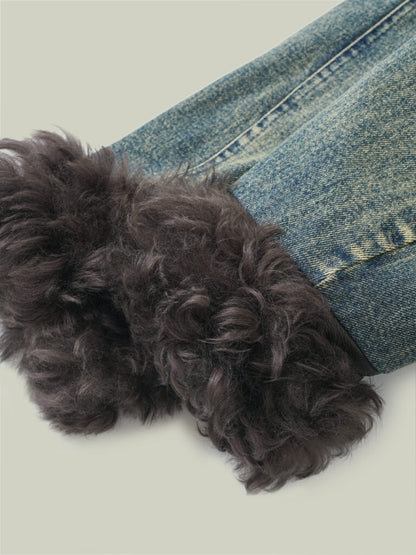 Denim down short jacket