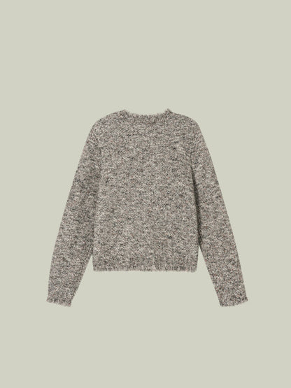  Tweed-inspired fringed yarn knit jacket