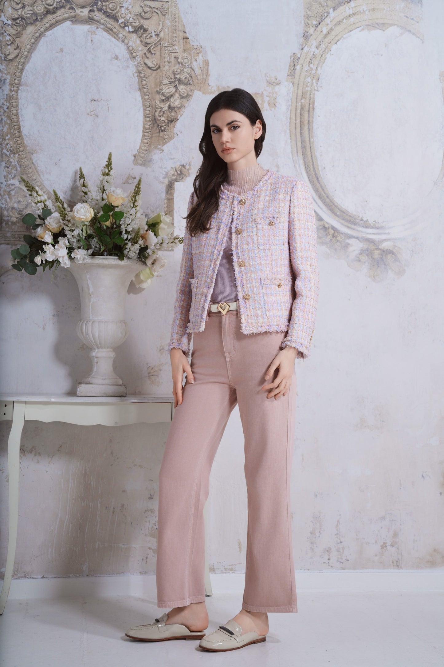 Giacca in tweed rosa