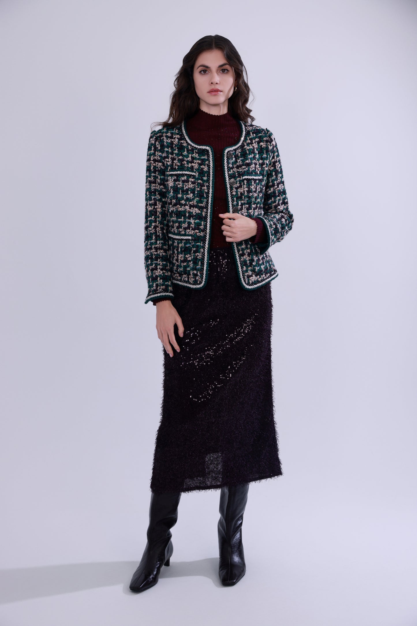 Green wool tweed jacket