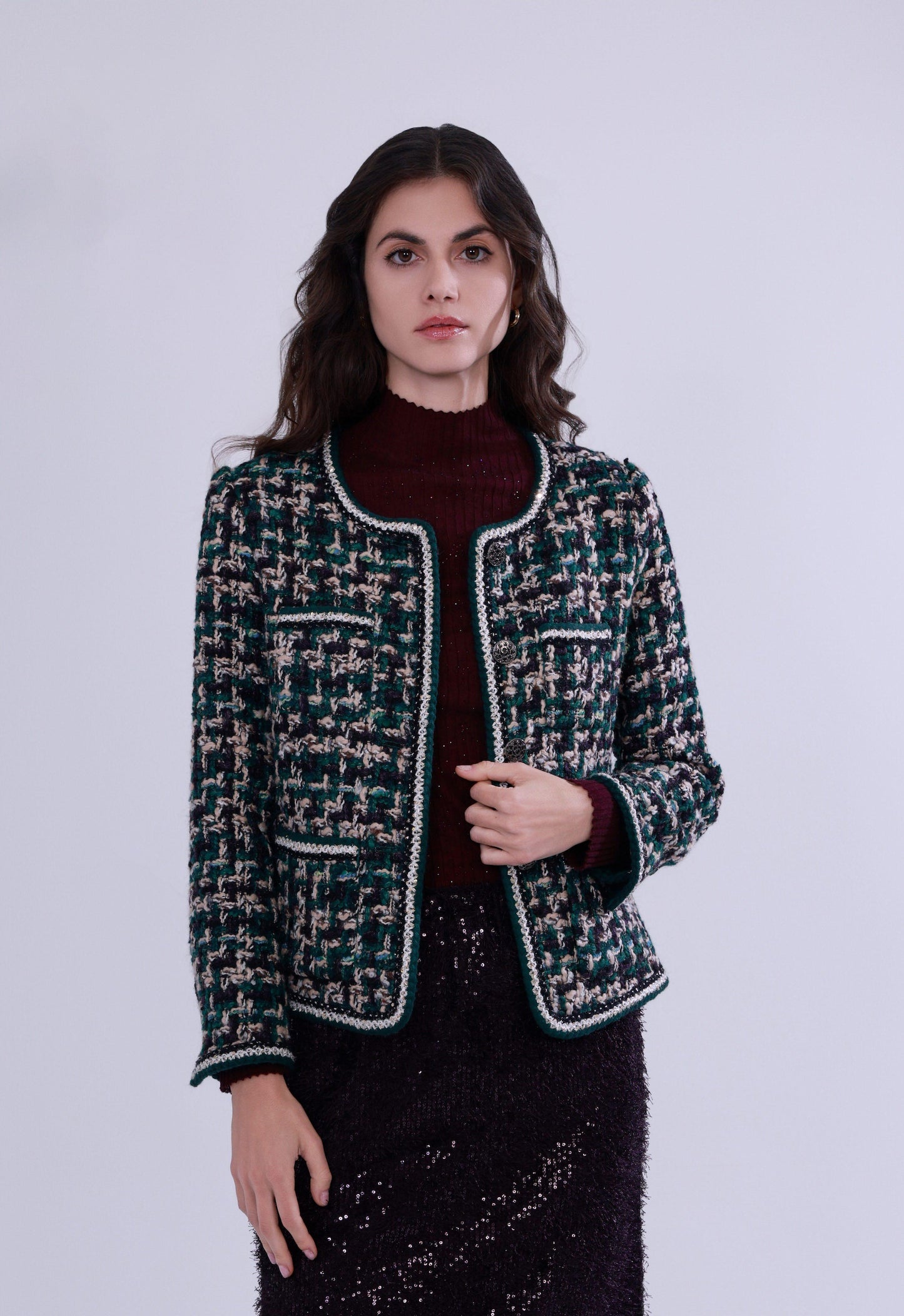 Green wool tweed jacket