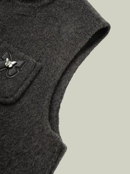  Camel wool blend two-piece coatt - gilet