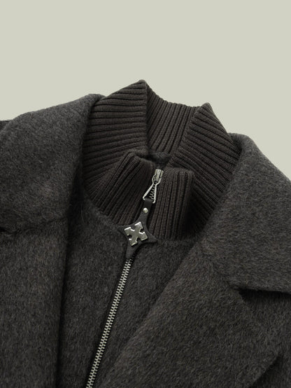  Camel wool blend two-piece coatt - gilet