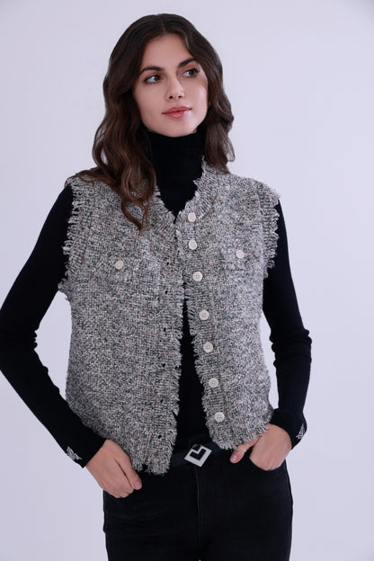 Chanel-style woven Vest