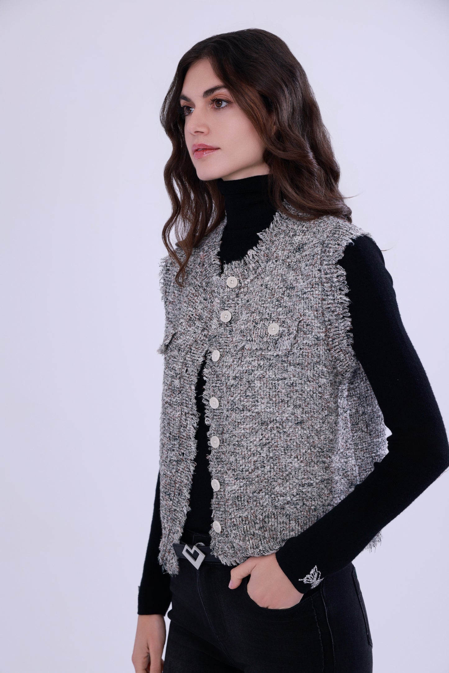 Chanel-style woven Vest
