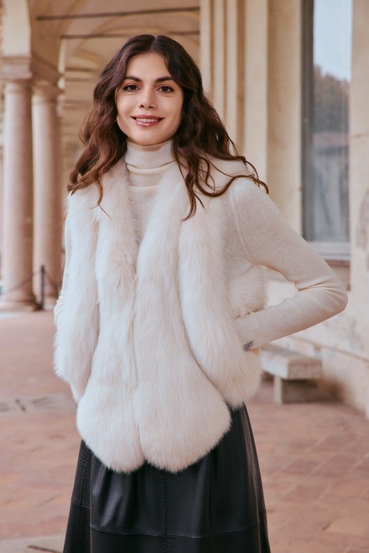 Gilet in pelliccia di volpe