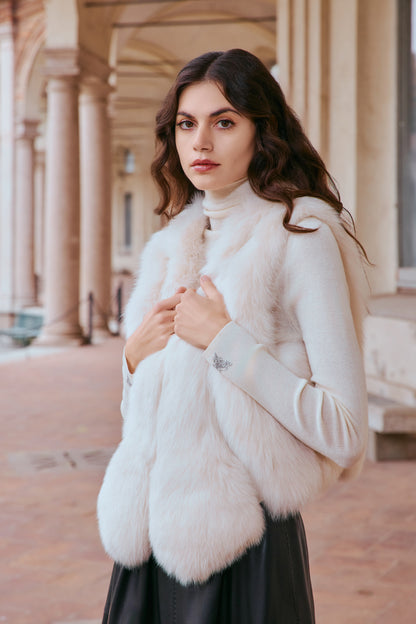 Premium full fox fur vest