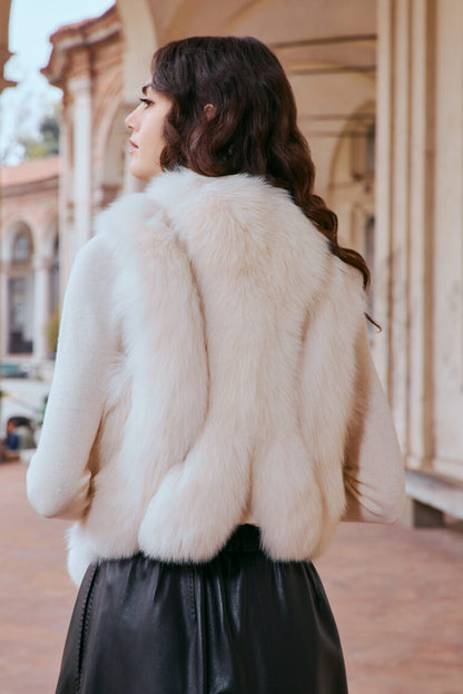 Premium full fox fur vest