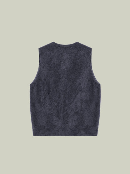 Wool vest with handcrafted details
