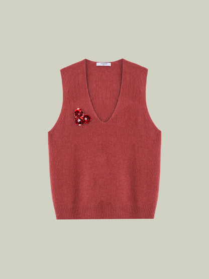 Wool vest with handcrafted details