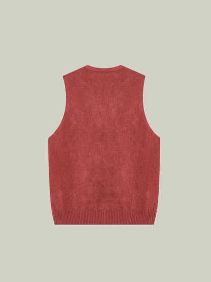 Wool vest with handcrafted details