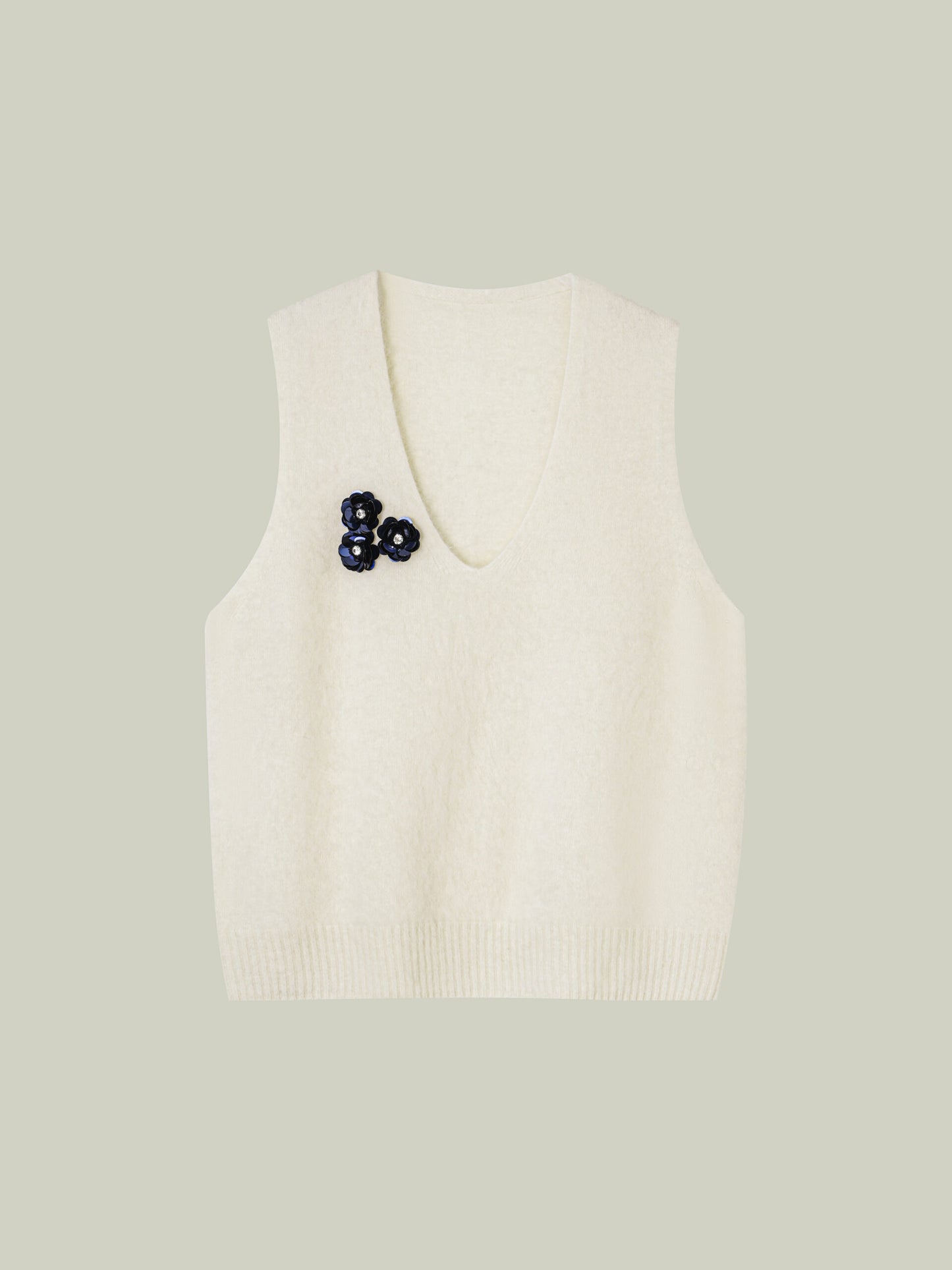 Wool vest with handcrafted details