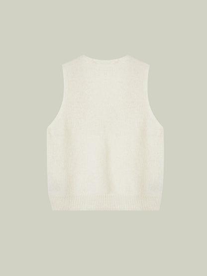Wool vest with handcrafted details