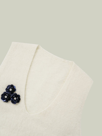 Wool vest with handcrafted details