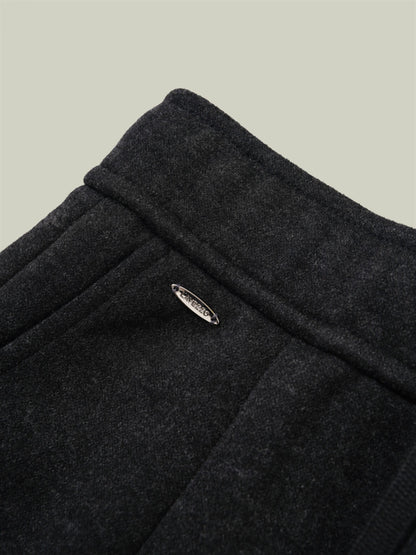  Wool blend drawstring midi skirt