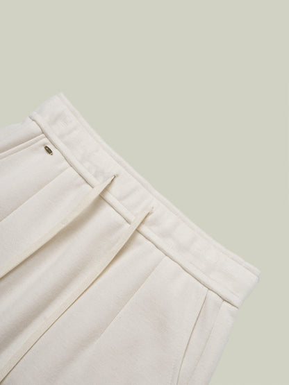  Wool blend drawstring midi skirt