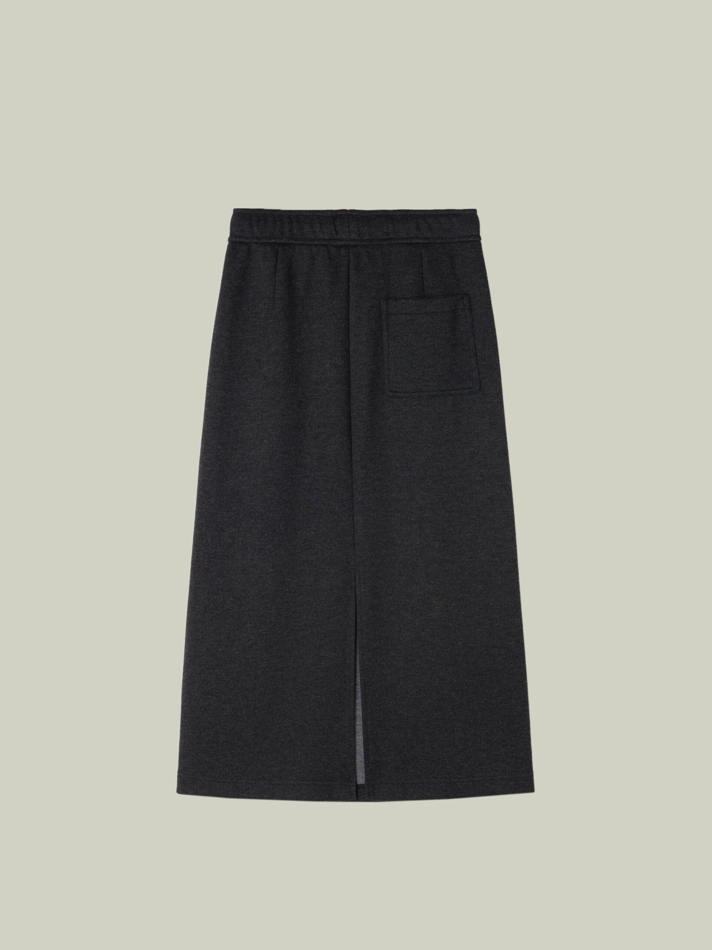  Wool blend drawstring midi skirt
