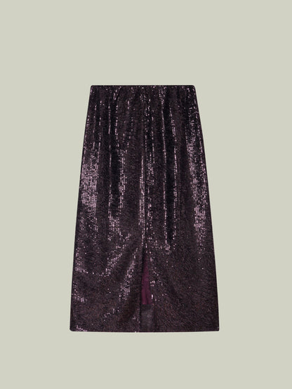 Gonna midi con paillettes e frange