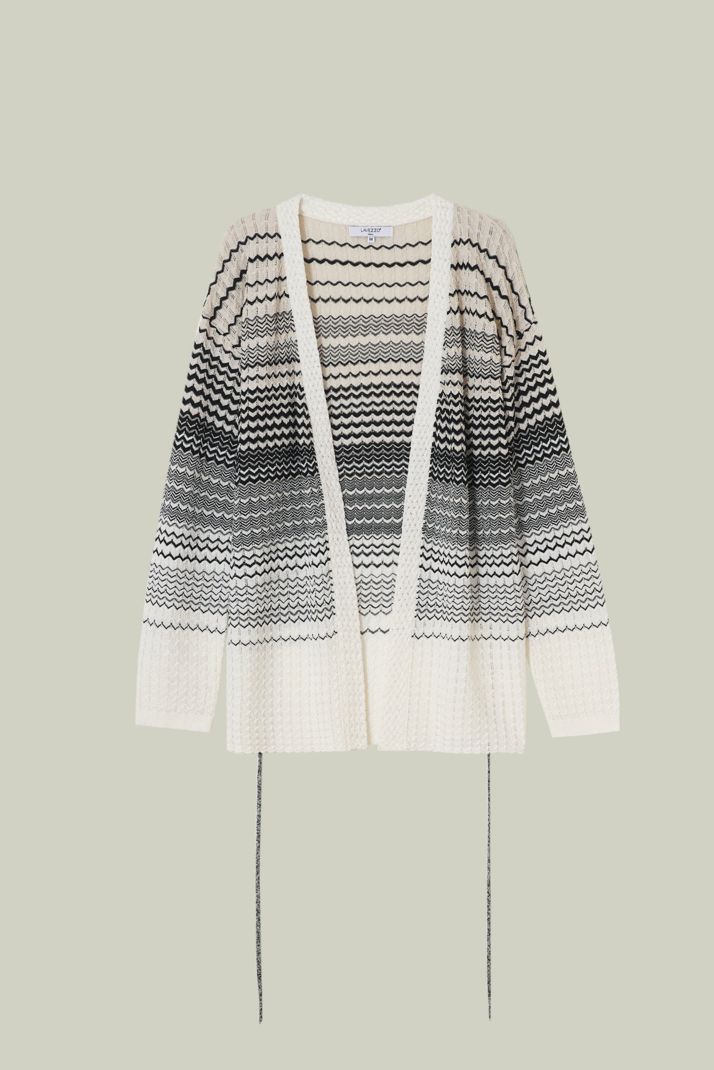 Gradient wave-knit cardigan
