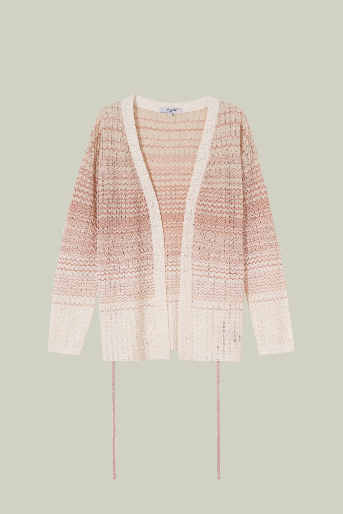 Gradient wave-knit cardigan