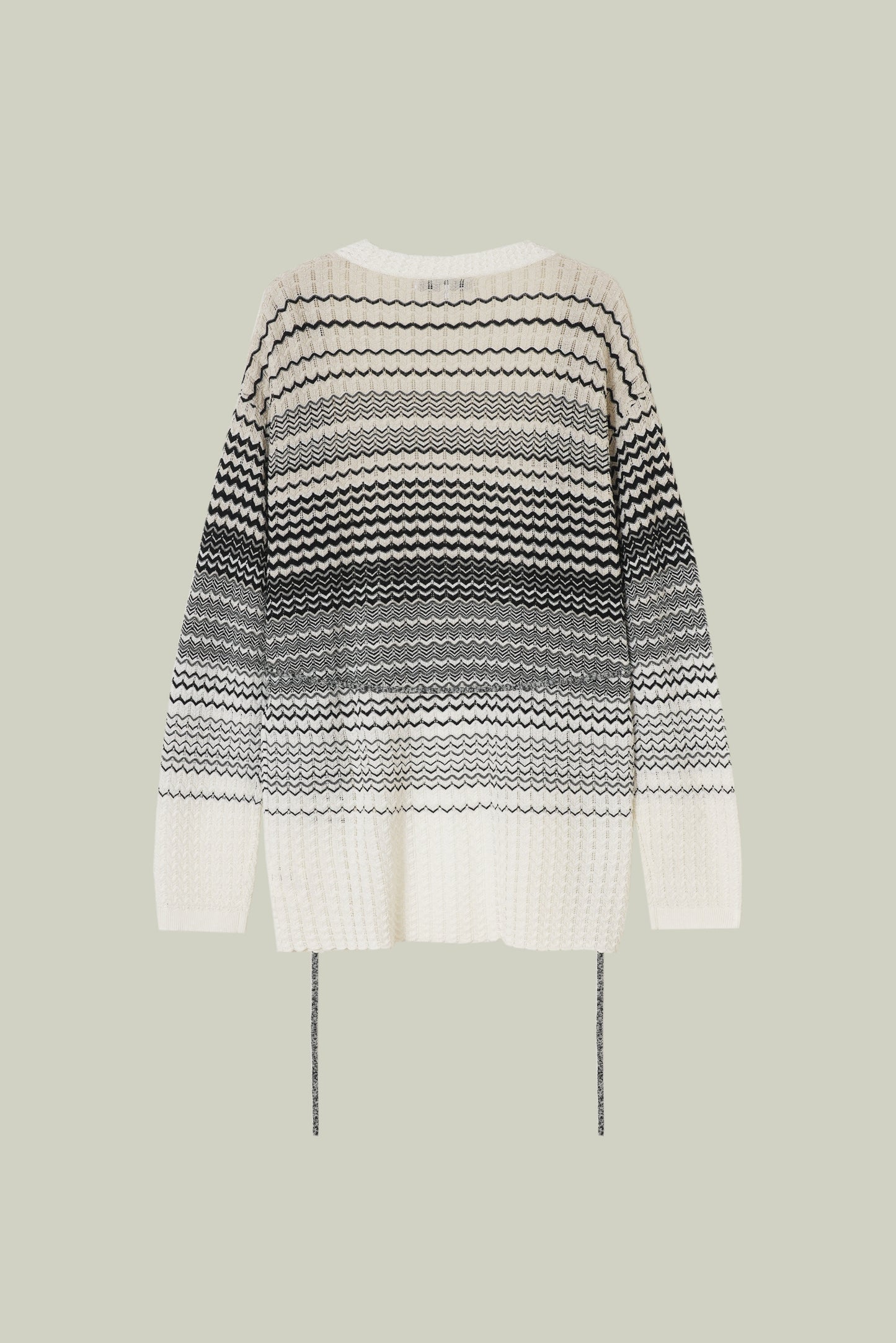 Gradient wave-knit cardigan