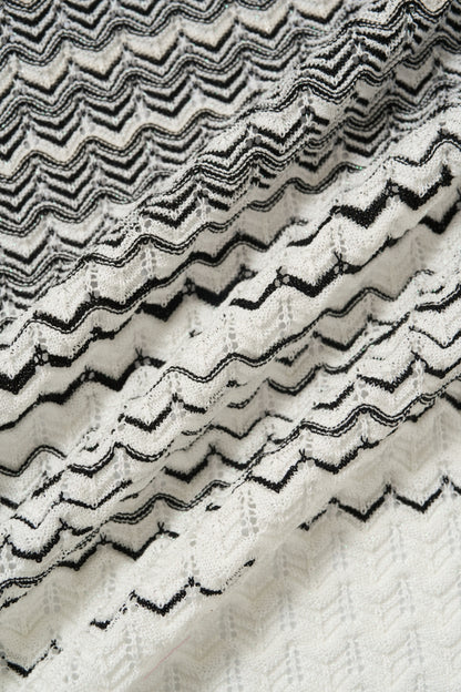 Gradient wave-knit cardigan