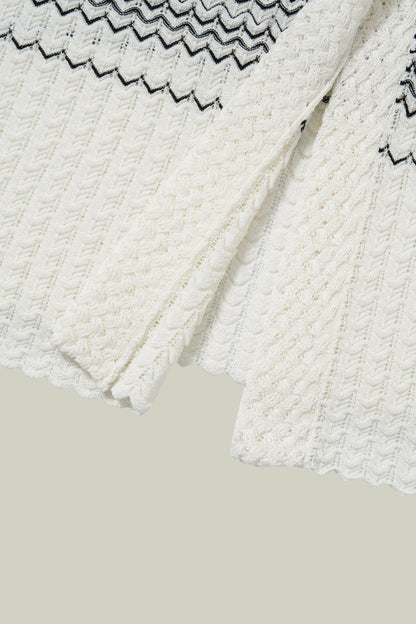Gradient wave-knit cardigan