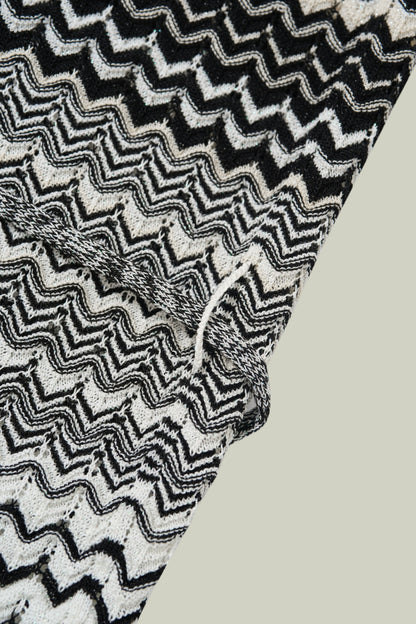 Gradient wave-knit cardigan