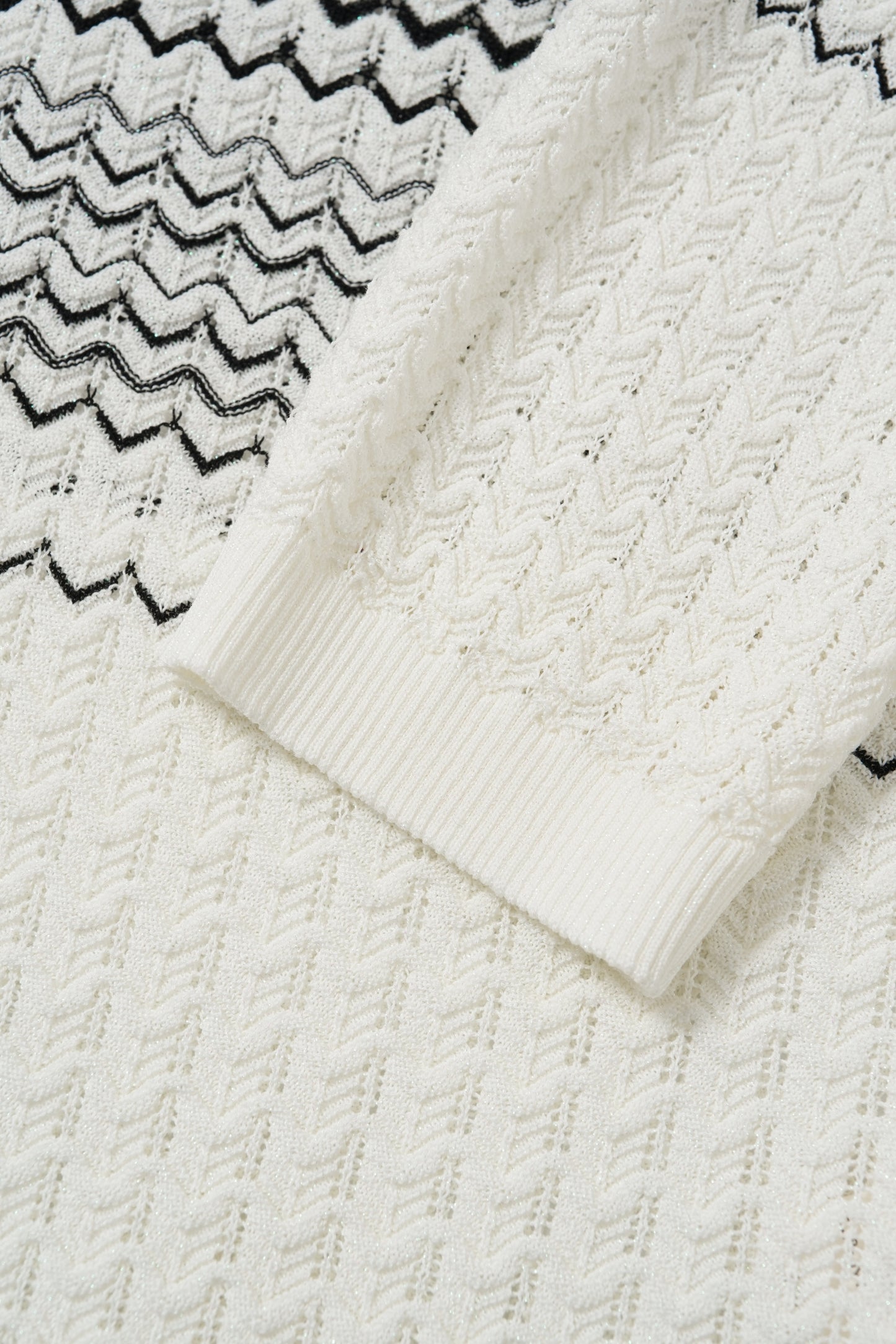 Gradient wave-knit cardigan