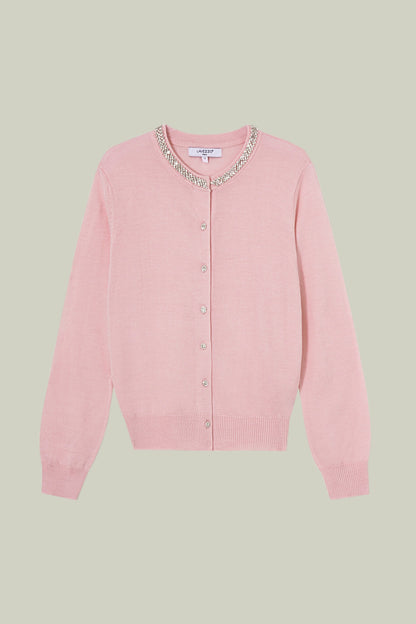  Fine-twist knitted cardigan