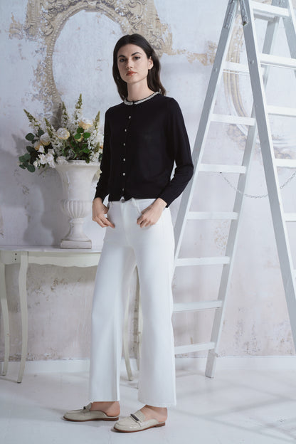  Fine-twist knitted cardigan