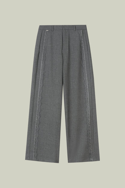 Pantalone con inserto in pizzo