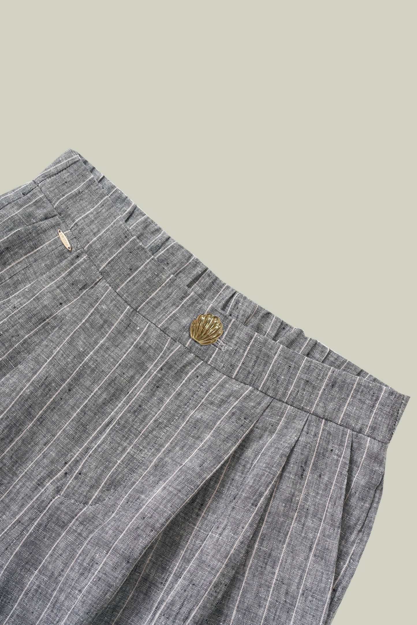 Pantalone in lino rigato