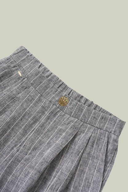 Pantalone in lino rigato