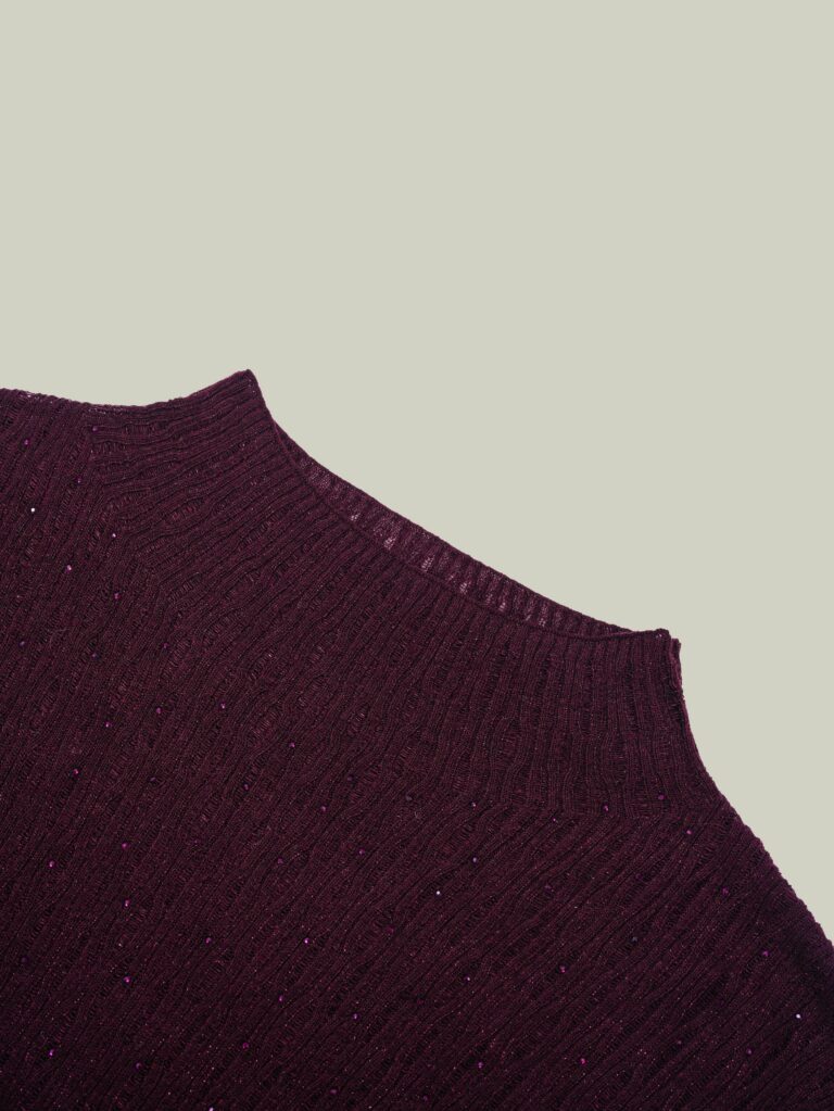  Starry texture wool Blend mock neck