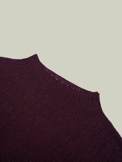  Starry texture wool Blend mock neck