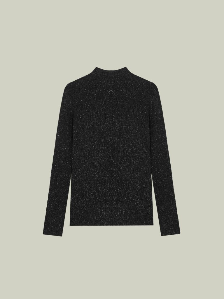  Starry texture wool Blend mock neck