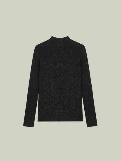  Starry texture wool Blend mock neck