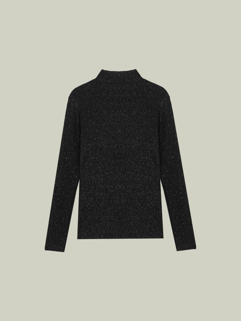  Starry texture wool Blend mock neck