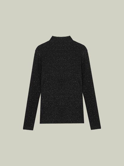  Starry texture wool Blend mock neck