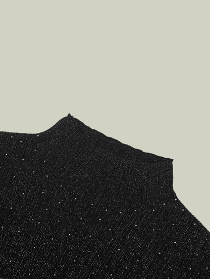  Starry texture wool Blend mock neck
