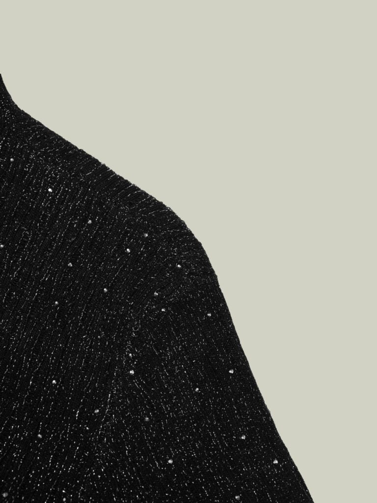  Starry texture wool Blend mock neck
