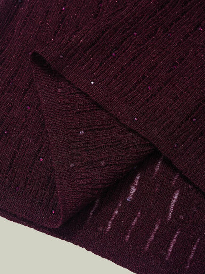  Starry texture wool Blend mock neck