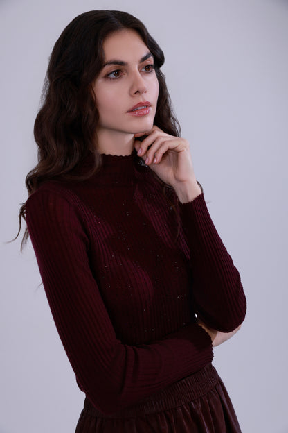 Maglia in lana con strass