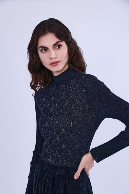 Maglia in lana con strass