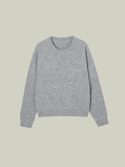  Yak wool embroidered logo sweater