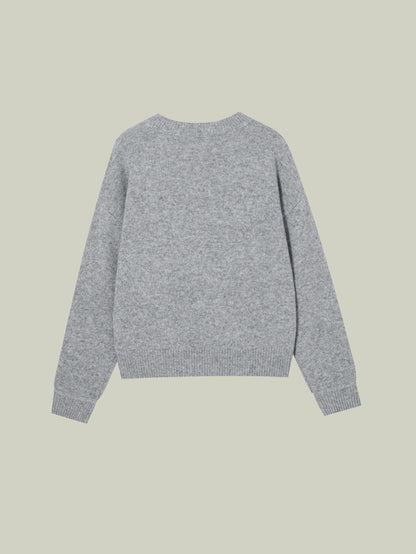  Yak wool embroidered logo sweater