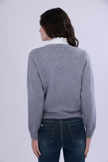  Yak wool embroidered logo sweater