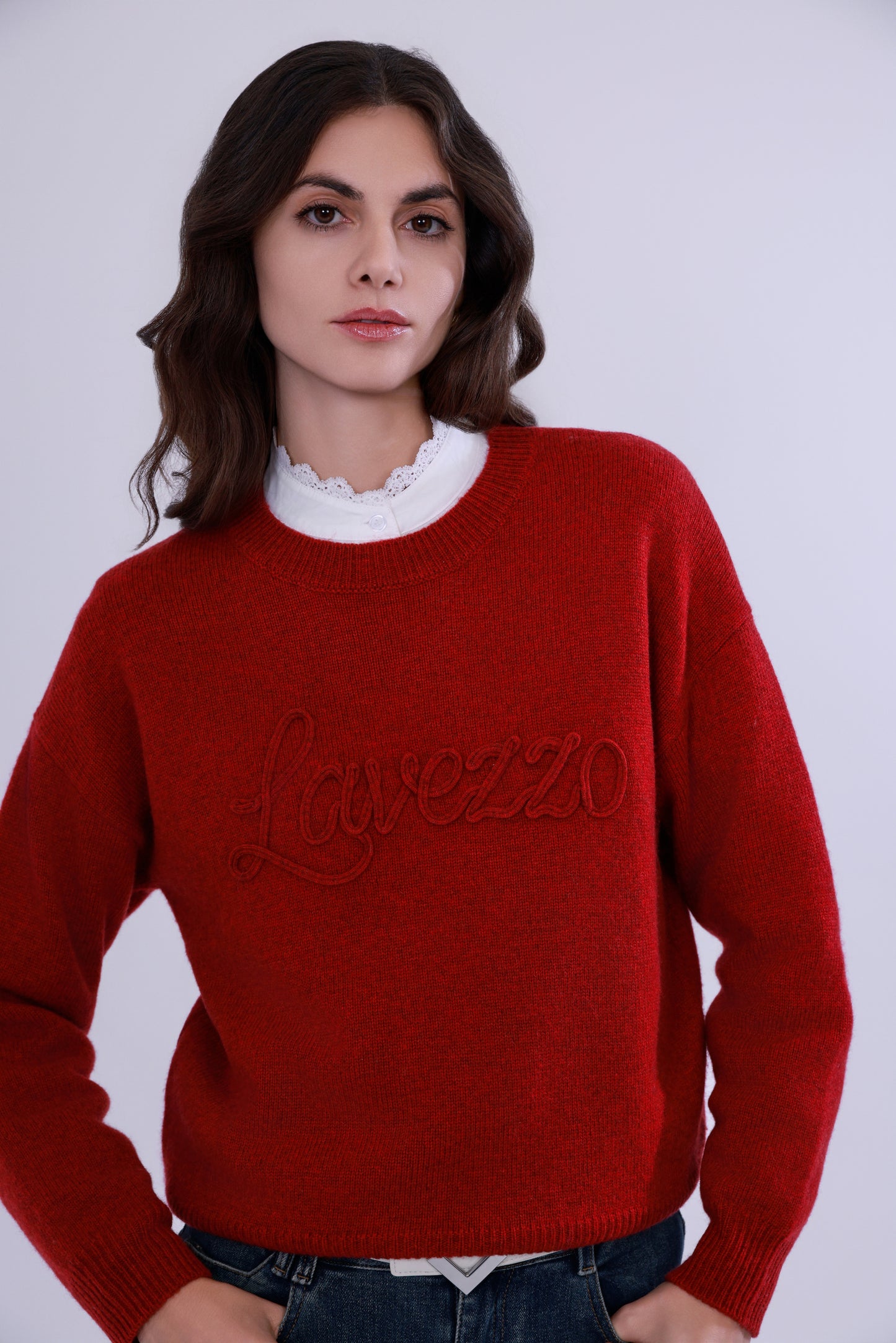  Yak wool embroidered logo sweater