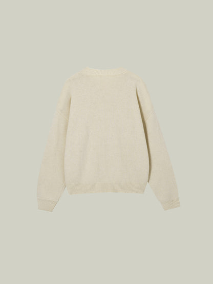  Yak wool embroidered logo sweater